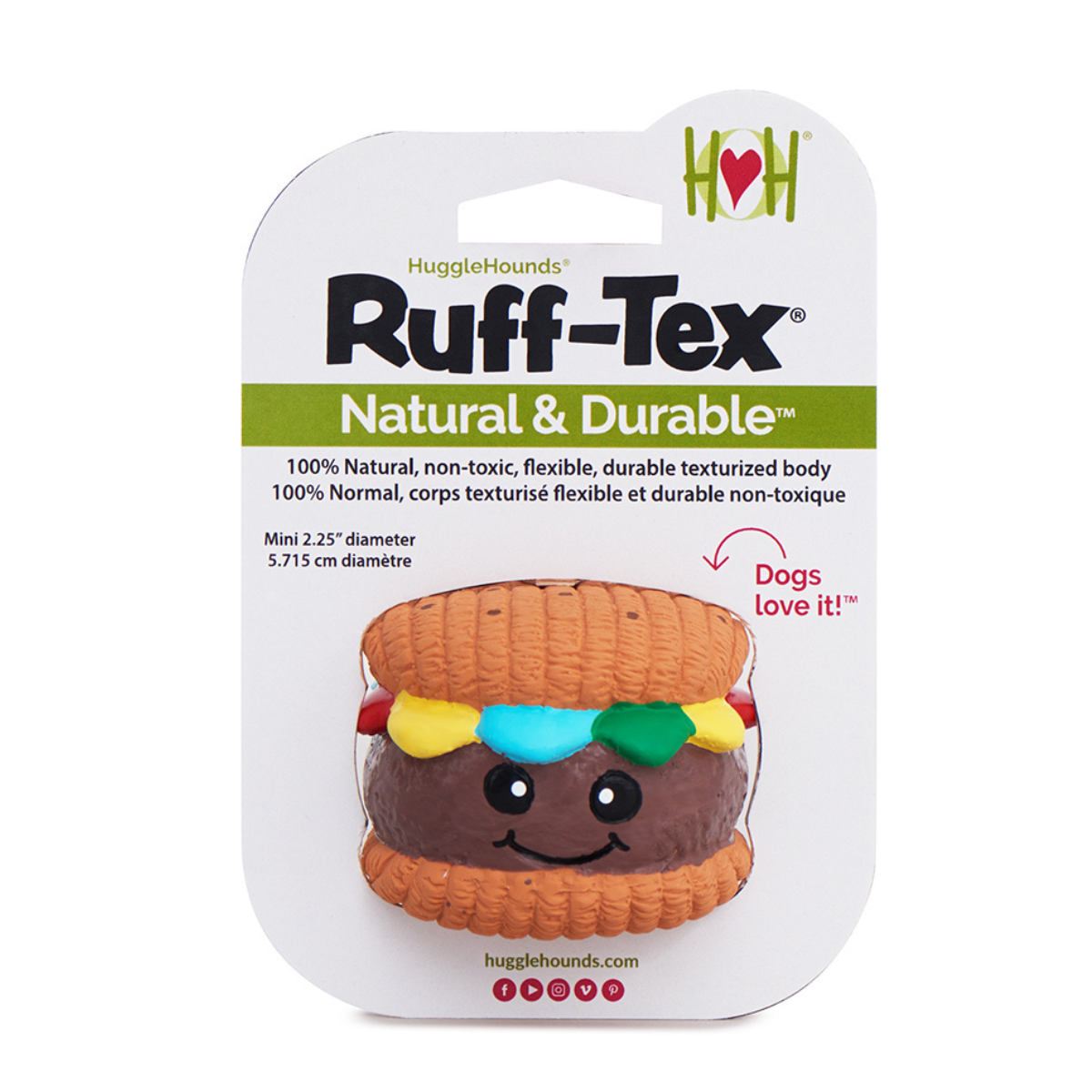 Big Buns Foodies Hamburger Ruff-Tex® Latex Ball Dog Toy - BIG FRENCHIES