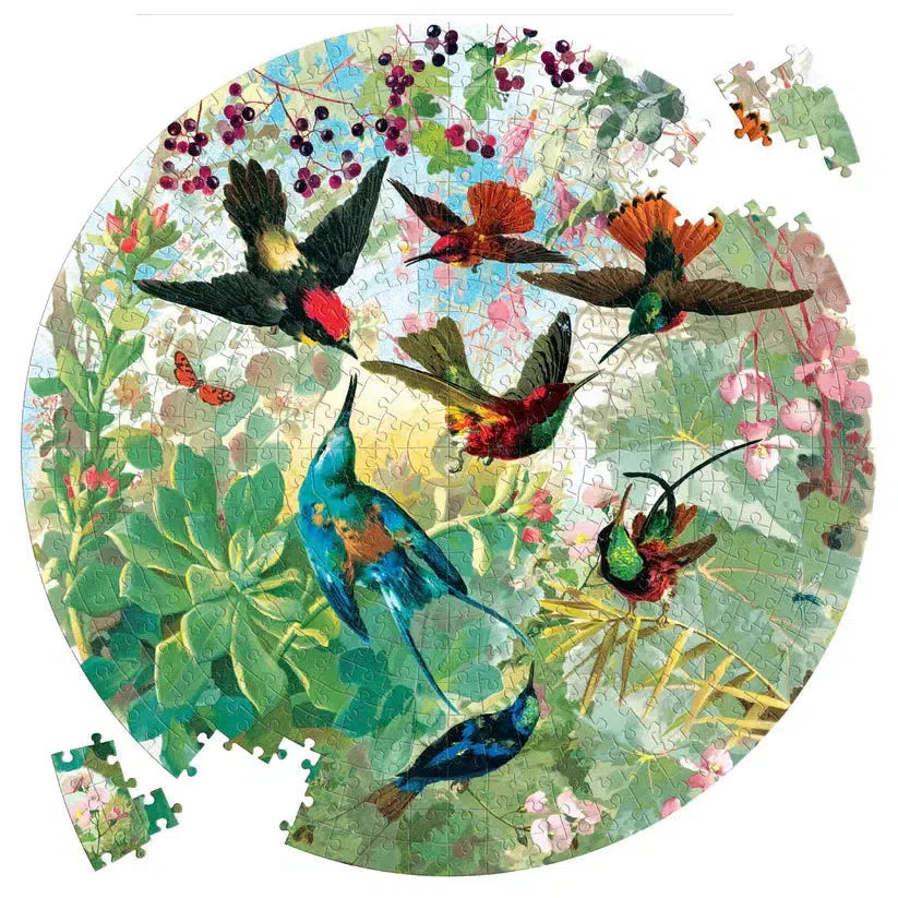 Hummingbirds 500 Piece Round Jigsaw Puzzle eeBoo