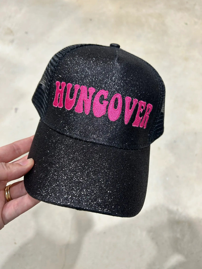 Hungover Black Glitter Cap - BIG FRENCHIES