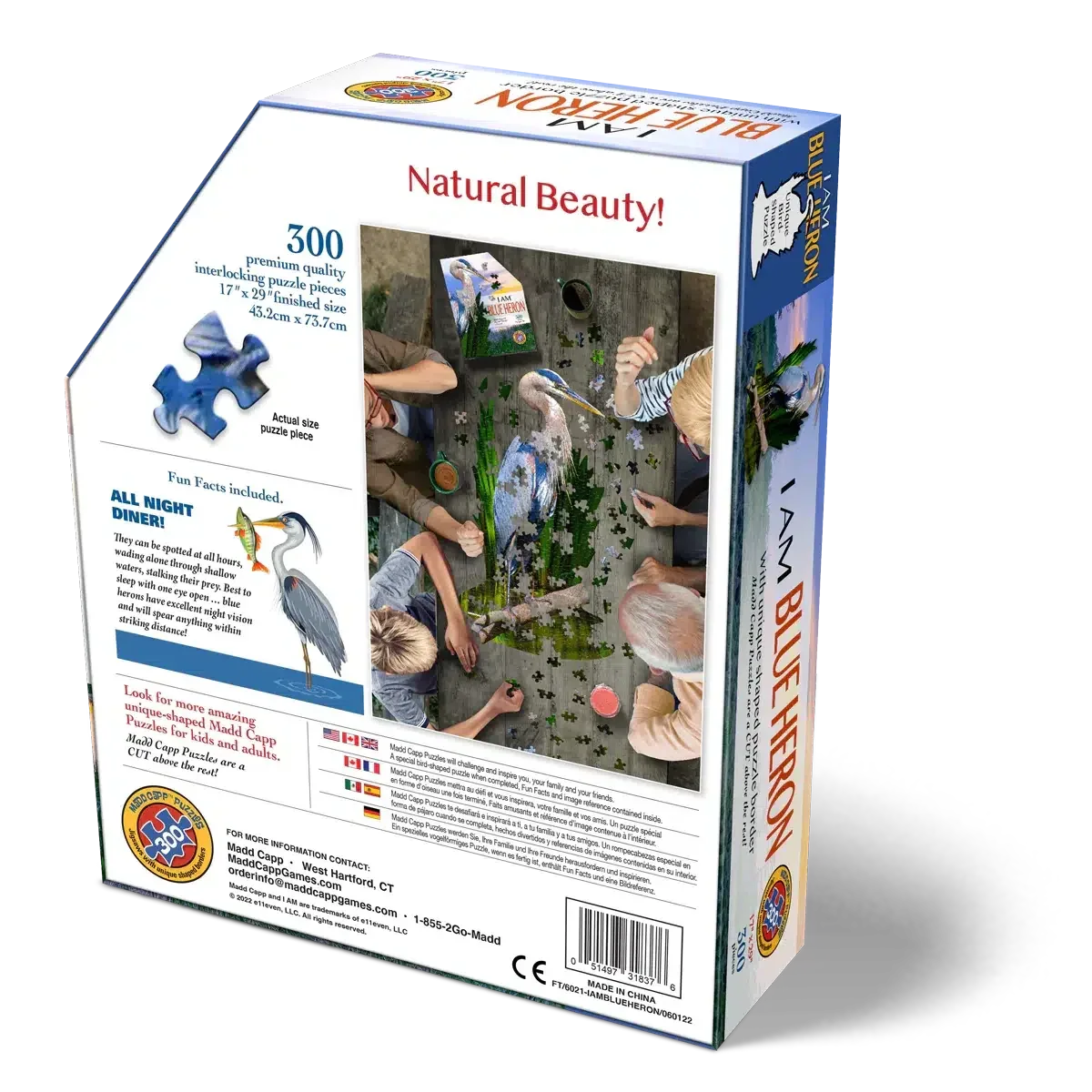 I Am Blue Heron 300 Piece Bird Shaped Jigsaw Puzzle Madd Capp - BIG FRENCHIES