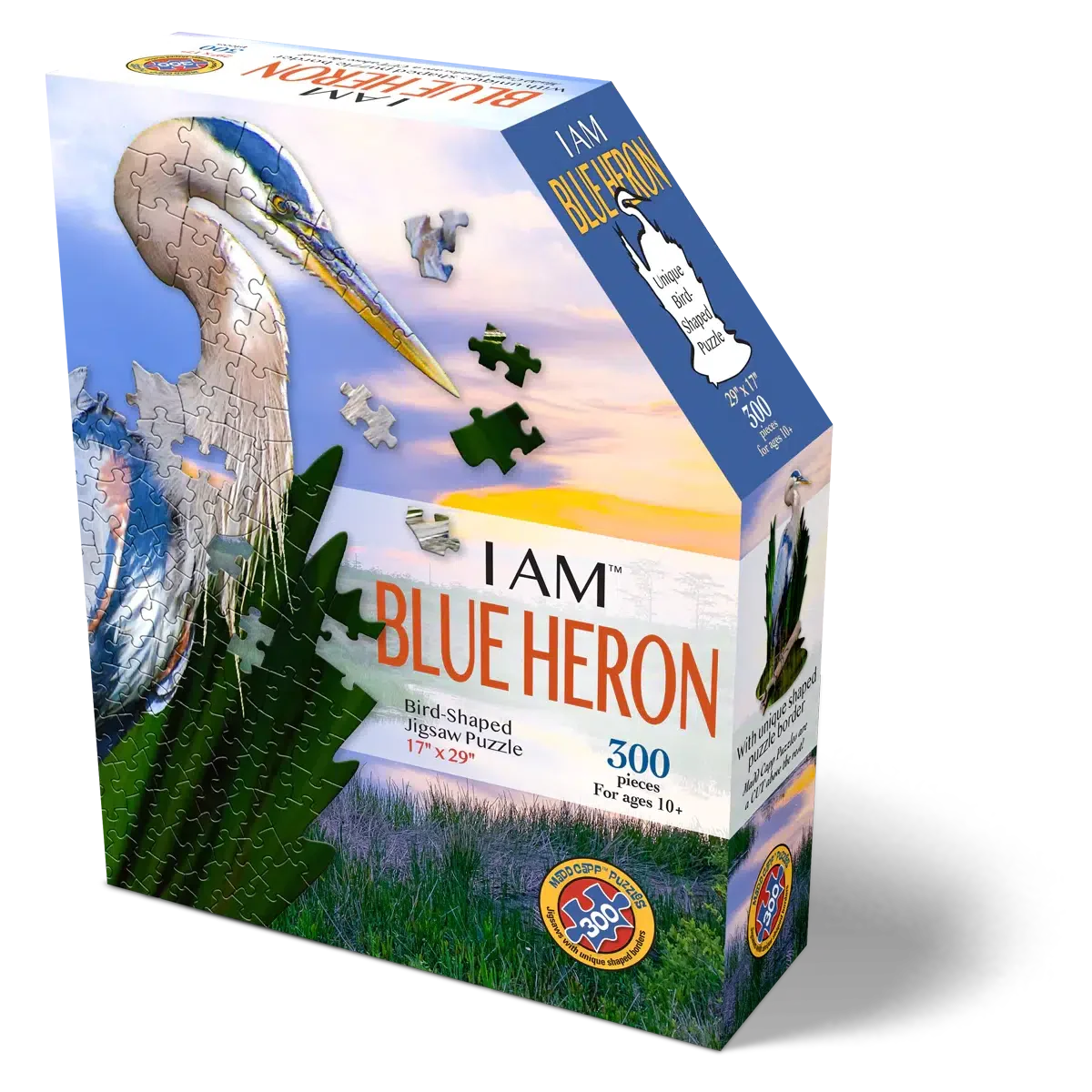 I Am Blue Heron 300 Piece Bird Shaped Jigsaw Puzzle Madd Capp