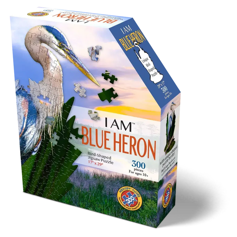 I Am Blue Heron 300 Piece Bird Shaped Jigsaw Puzzle Madd Capp - BIG FRENCHIES