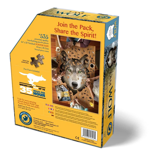 I Am Blue Wolf 550 Piece Head Shaped Jigsaw Puzzle Madd Capp - BIG FRENCHIES