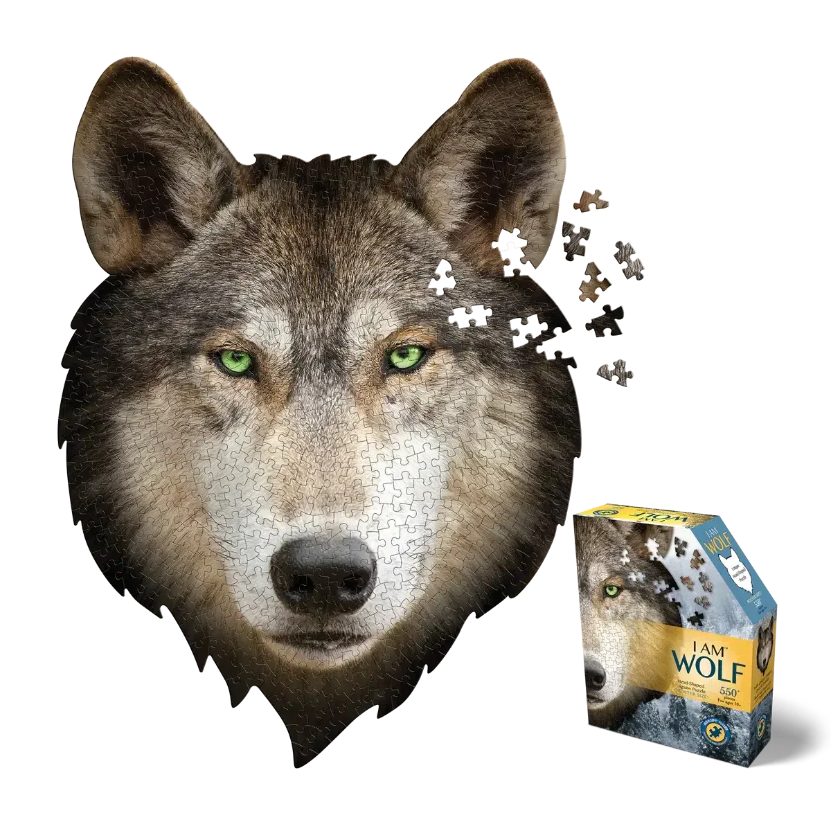 I Am Blue Wolf 550 Piece Head Shaped Jigsaw Puzzle Madd Capp - BIG FRENCHIES