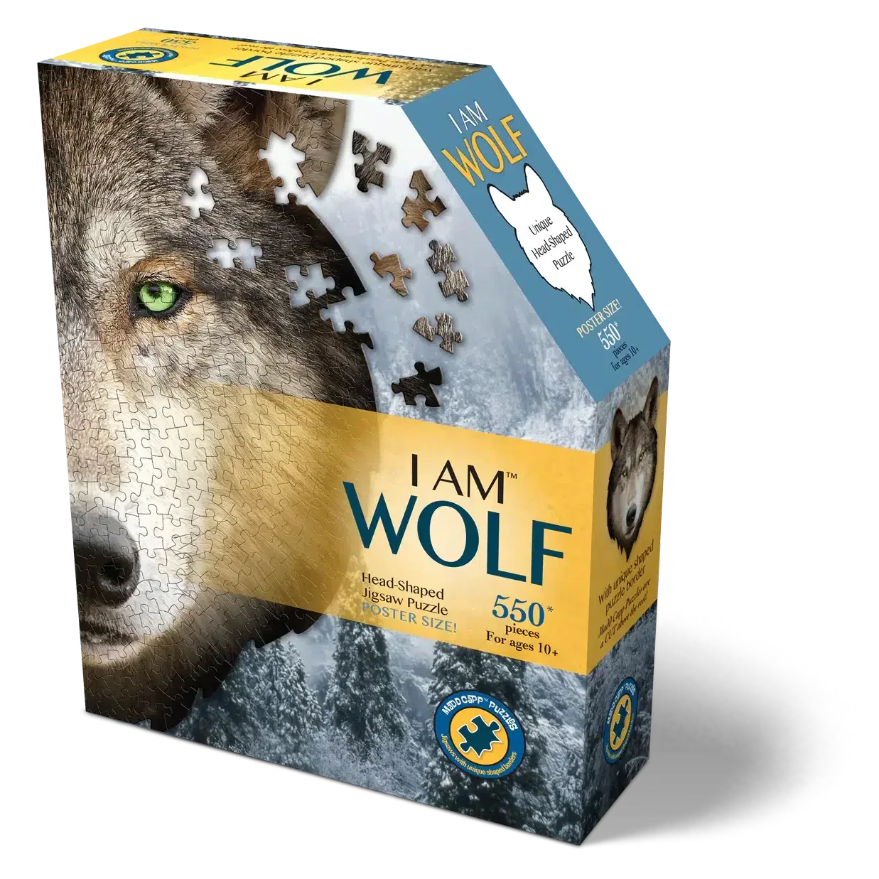 I Am Blue Wolf 550 Piece Head Shaped Jigsaw Puzzle Madd Capp - BIG FRENCHIES