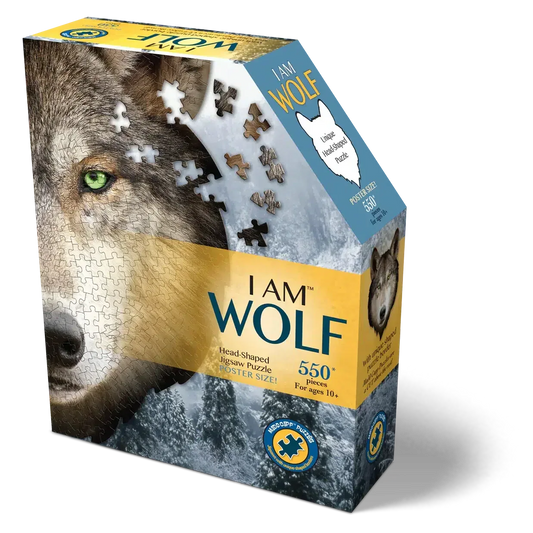 I Am Blue Wolf 550 Piece Head Shaped Jigsaw Puzzle Madd Capp - BIG FRENCHIES
