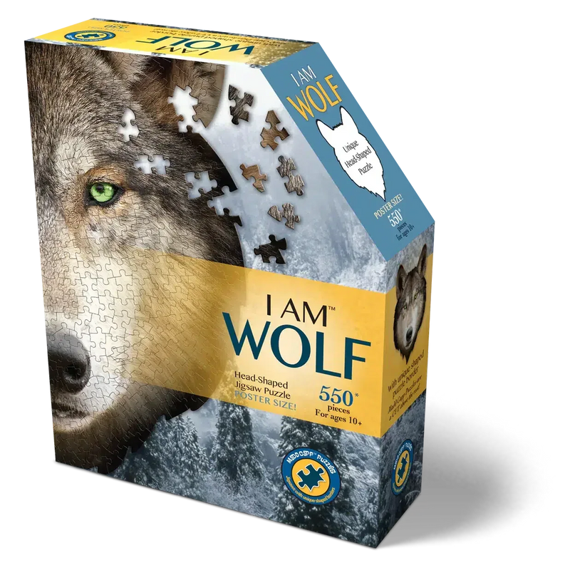 I Am Blue Wolf 550 Piece Head Shaped Jigsaw Puzzle Madd Capp - BIG FRENCHIES