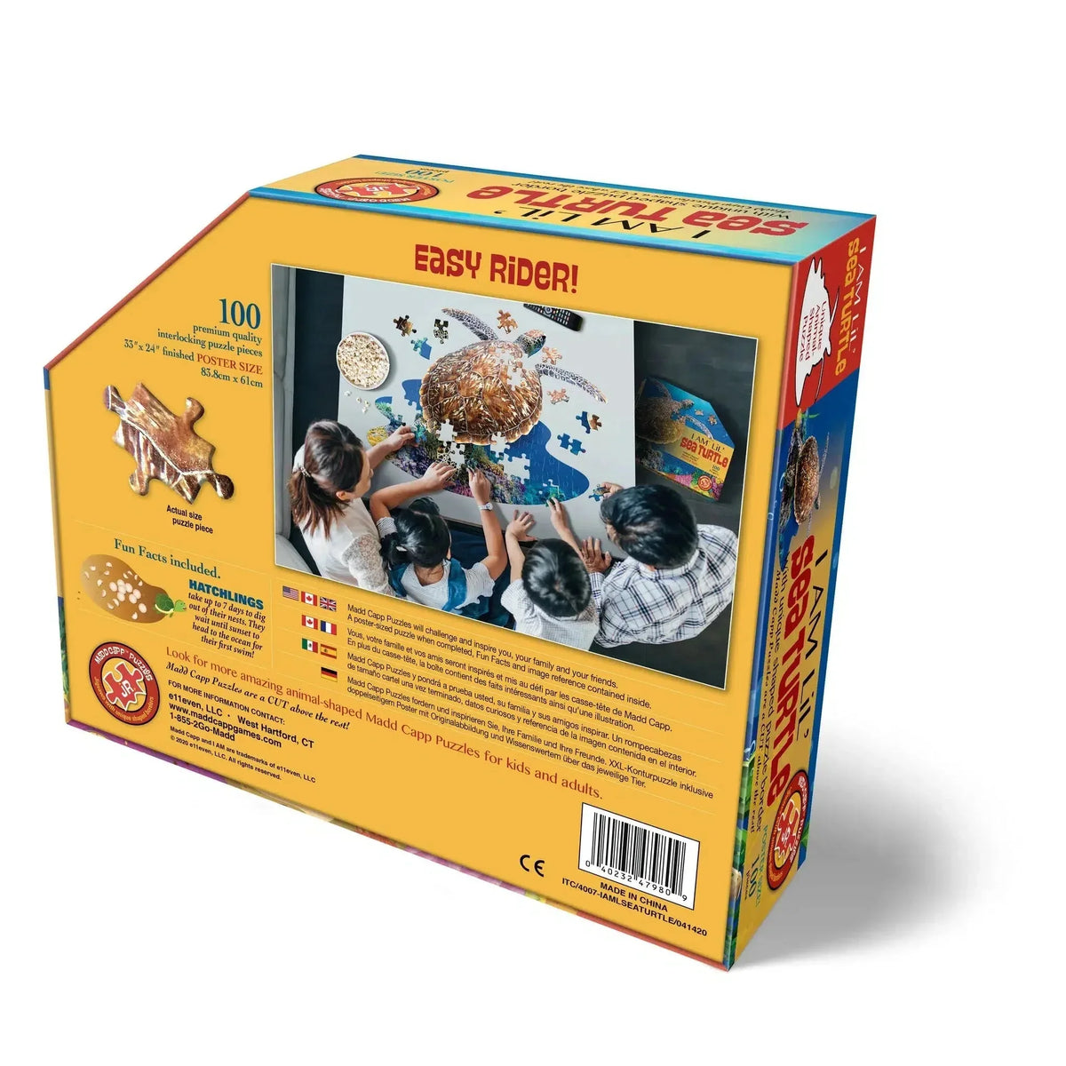 I Am Lil' Sea Turtle 100 Piece Animal Shaped Jigsaw Puzzle Madd Capp - BIG FRENCHIES