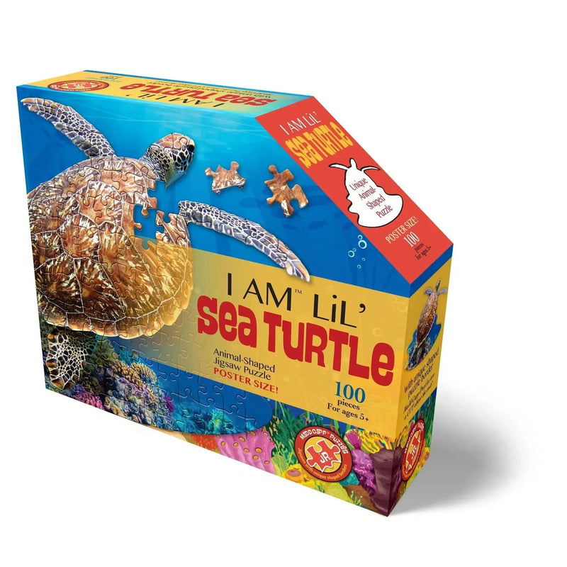I Am Lil' Sea Turtle 100 Piece Animal Shaped Jigsaw Puzzle Madd Capp - BIG FRENCHIES