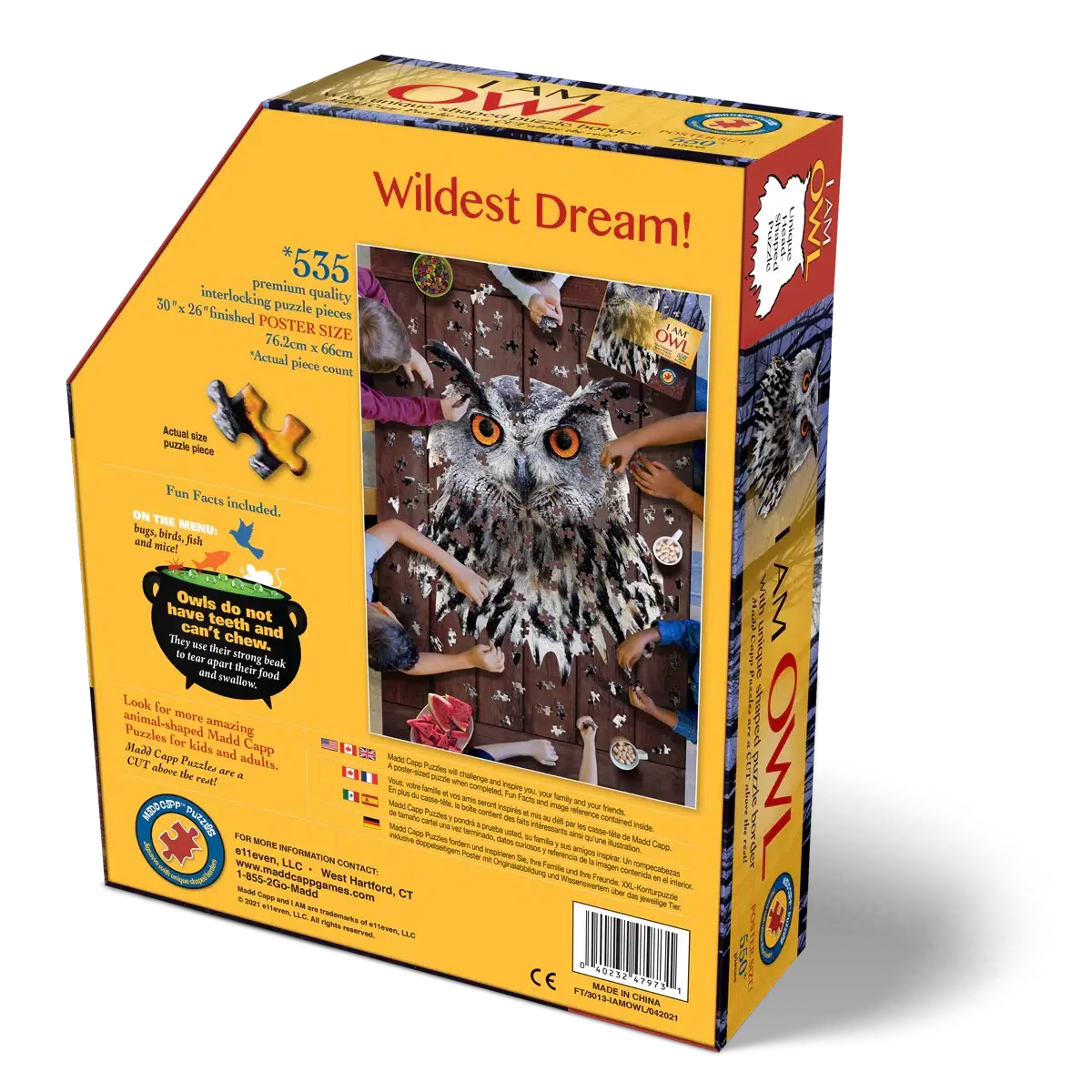 I Am Owl 550 Piece Head Shaped Jigsaw Puzzle Madd Capp