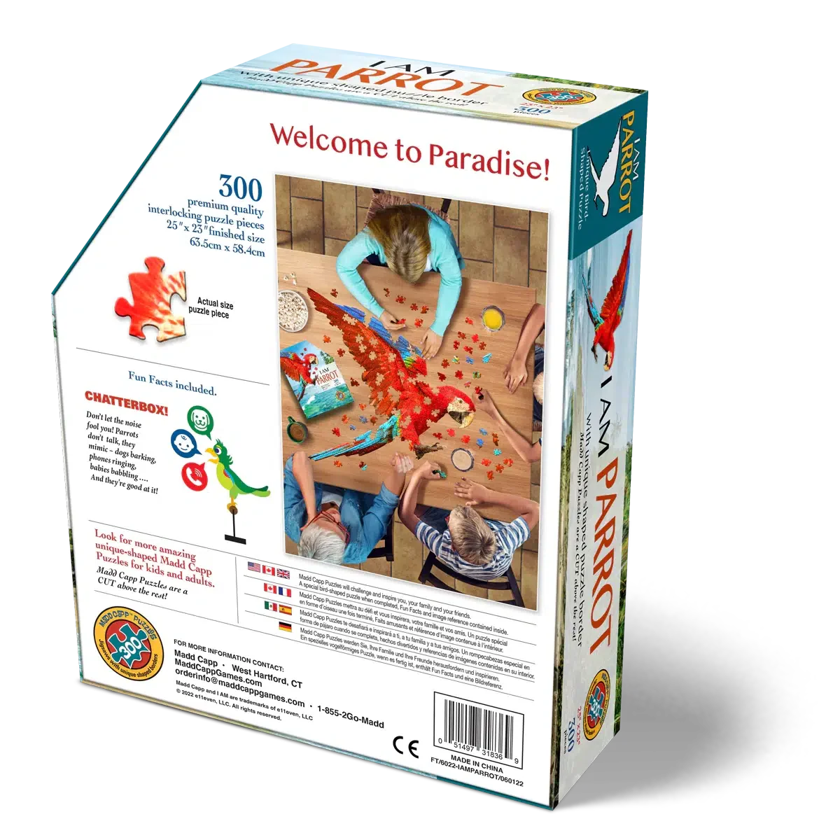 I Am Parrot 300 Piece Bird Shaped Jigsaw Puzzle Madd Capp