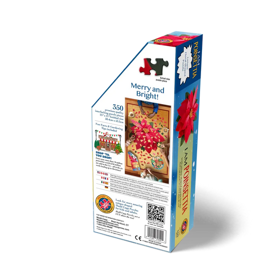 I Am Poinsettia 350 Piece Floral Shaped Jigsaw Puzzle Madd Capp