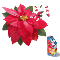 I Am Poinsettia 350 Piece Floral Shaped Jigsaw Puzzle Madd Capp