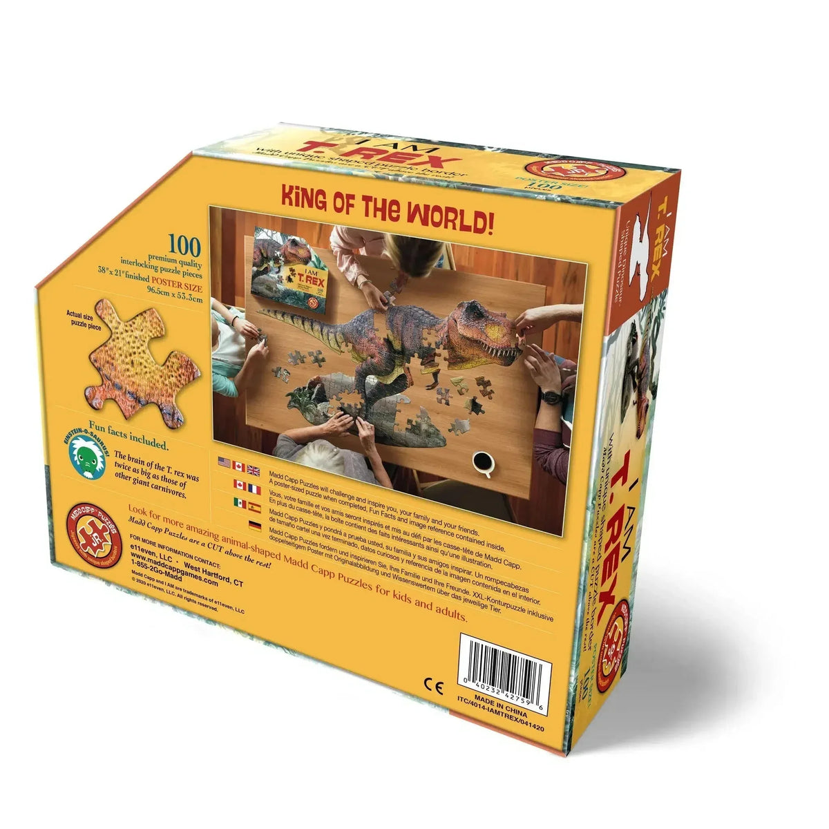 I Am T. Rex 100 Piece Dinosaur Shaped Jigsaw Puzzle Madd Capp - BIG FRENCHIES