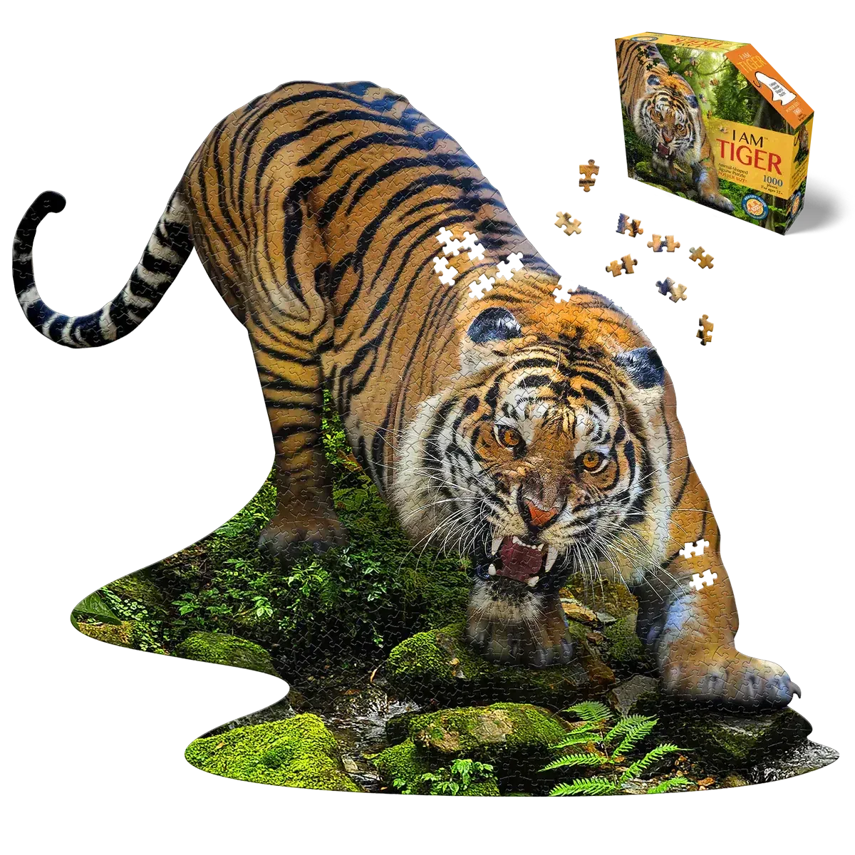 I Am Tiger 1000 Piece Animal Shaped Jigsaw Puzzle Madd Capp - BIG FRENCHIES