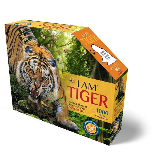 I Am Tiger 1000 Piece Animal Shaped Jigsaw Puzzle Madd Capp - BIG FRENCHIES