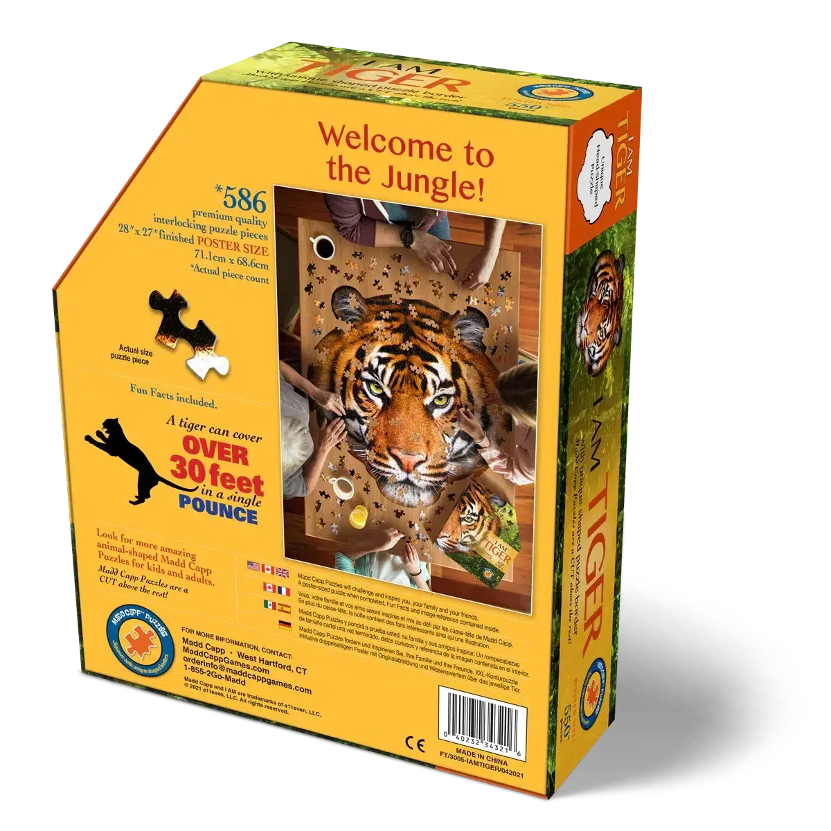 I Am Tiger 550 Piece Head Shaped Jigsaw Puzzle Madd Capp - BIG FRENCHIES