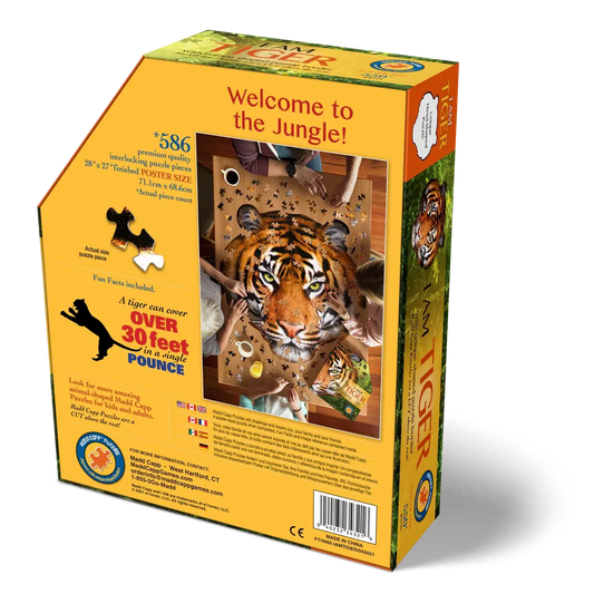 I Am Tiger 550 Piece Head Shaped Jigsaw Puzzle Madd Capp