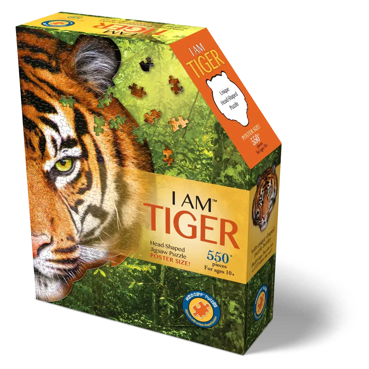 I Am Tiger 550 Piece Head Shaped Jigsaw Puzzle Madd Capp
