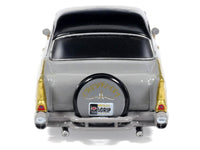 1957 Chevrolet Bel Air Lowrider Gray with Black Top and Gold Accents 1/64 Diecast Model Car by IXO Models