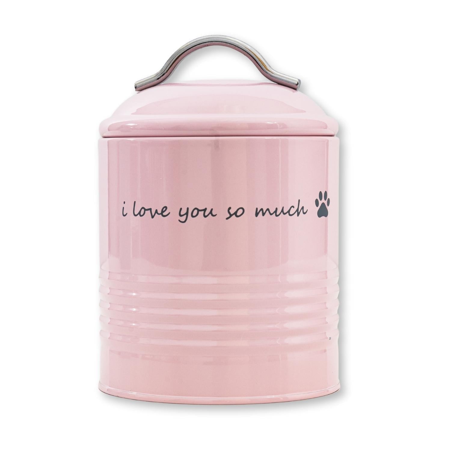 "I Love You So Much" Dog Treat Canister Gift Set – Pink & Blue - BIG FRENCHIES