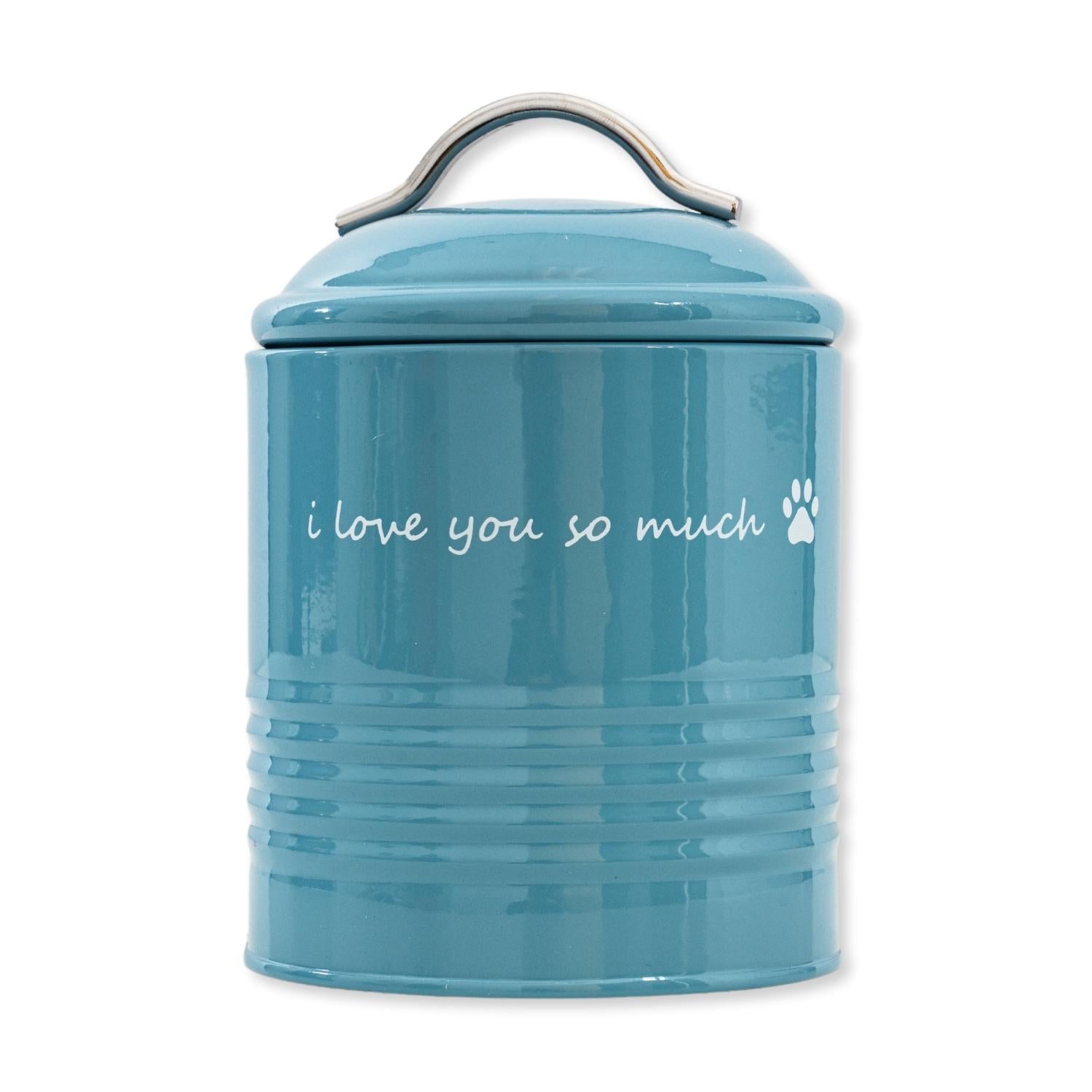 "I Love You So Much" Dog Treat Canister Gift Set – Pink & Blue - BIG FRENCHIES
