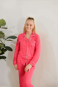 Hibiscus | Adult Button Pajama Top