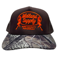 MIDLAND SUPPLY CAMO Mesh Trucker SnapBack Cap Hat Custom Embroidered