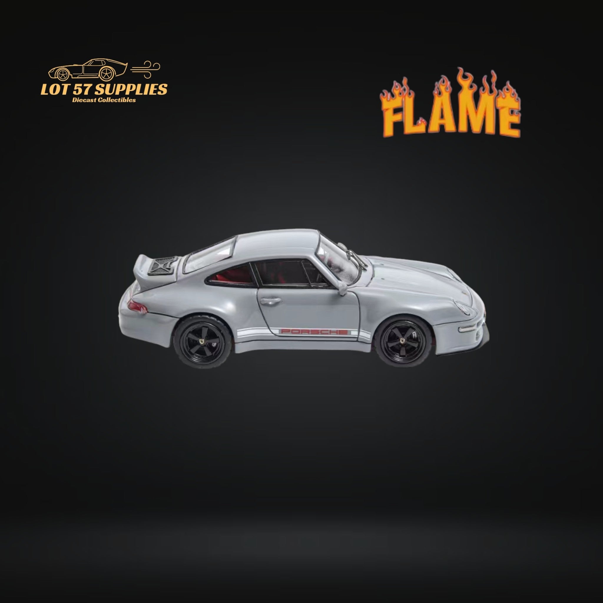 Flame Model Porsche 911 Gunther Werks 400R Cement Gray 1:64