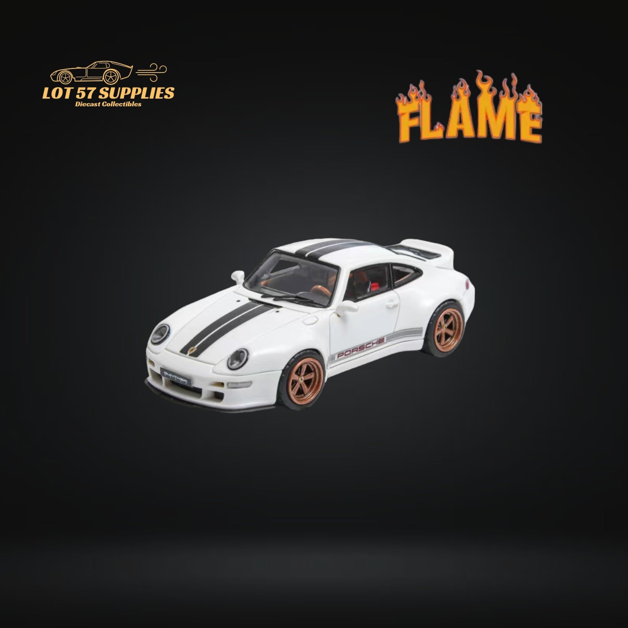 Flame Model Porsche 911 Gunther Werks 400R White 1:64