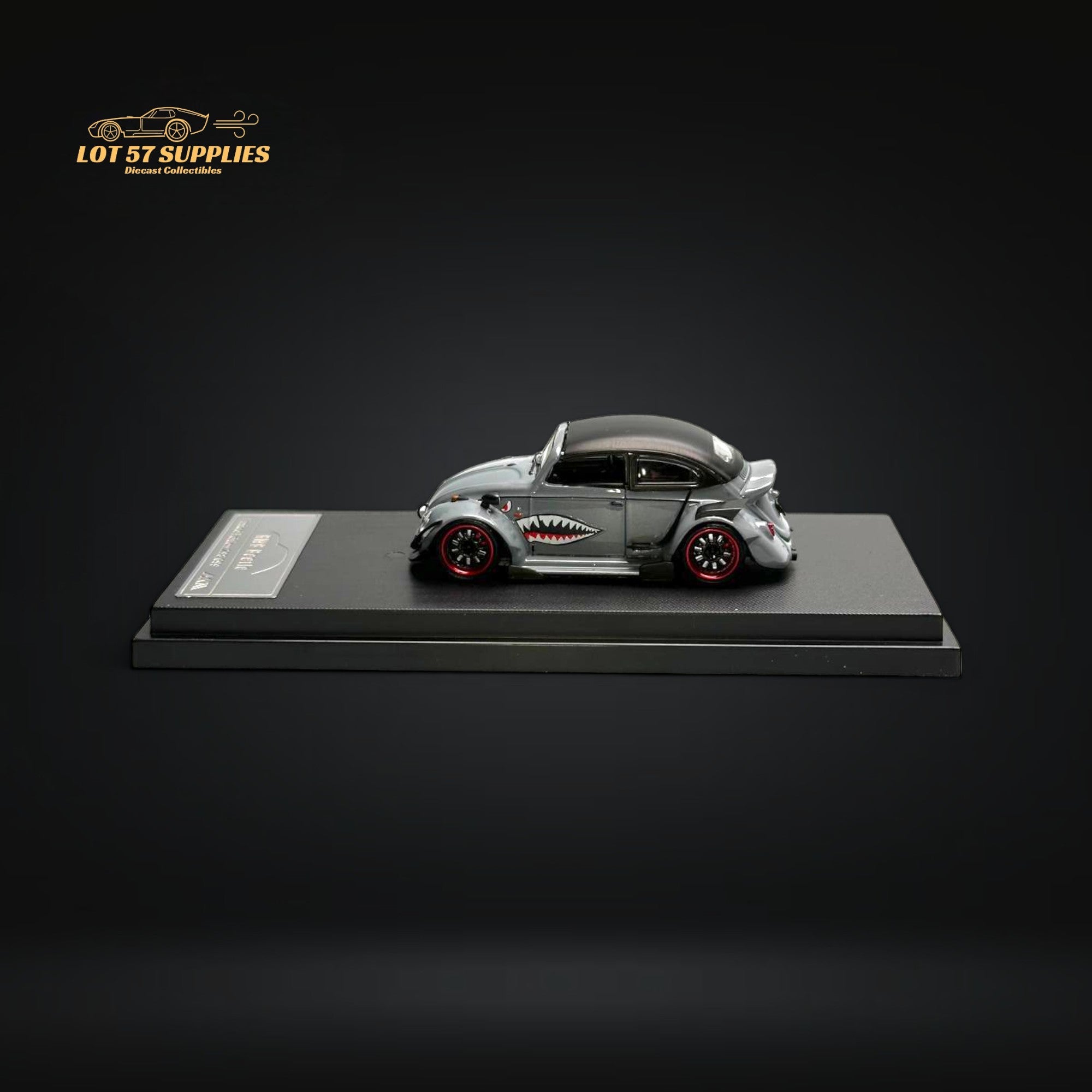 HKM Model VW Beetle Convertible Grey Shark Mouth 1:64