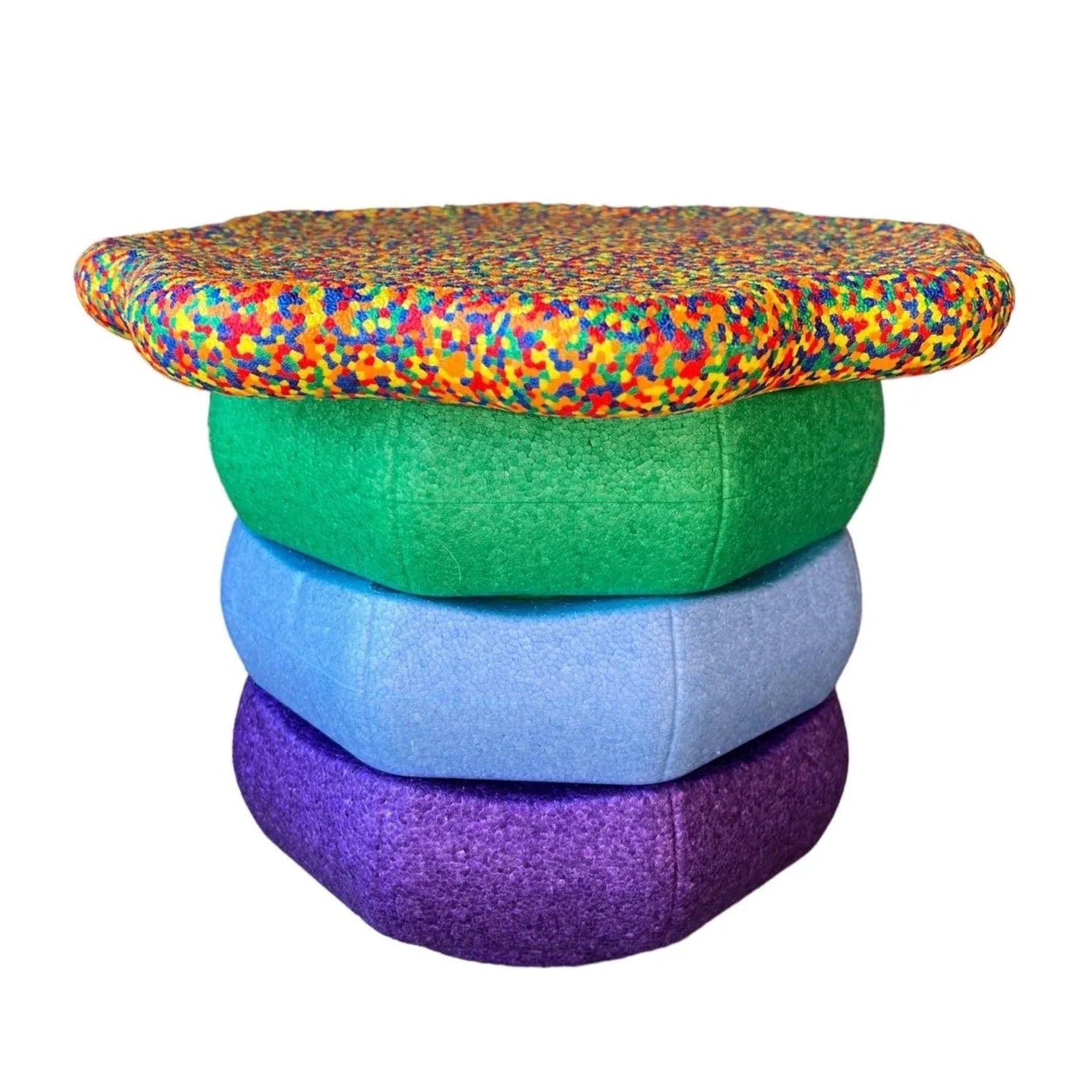 Flower-shaped Balance Board for Stepping Stones in Rainbow Confetti - BIG FRENCHIES