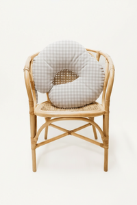 Beige Gingham Nursing Pillow Cover