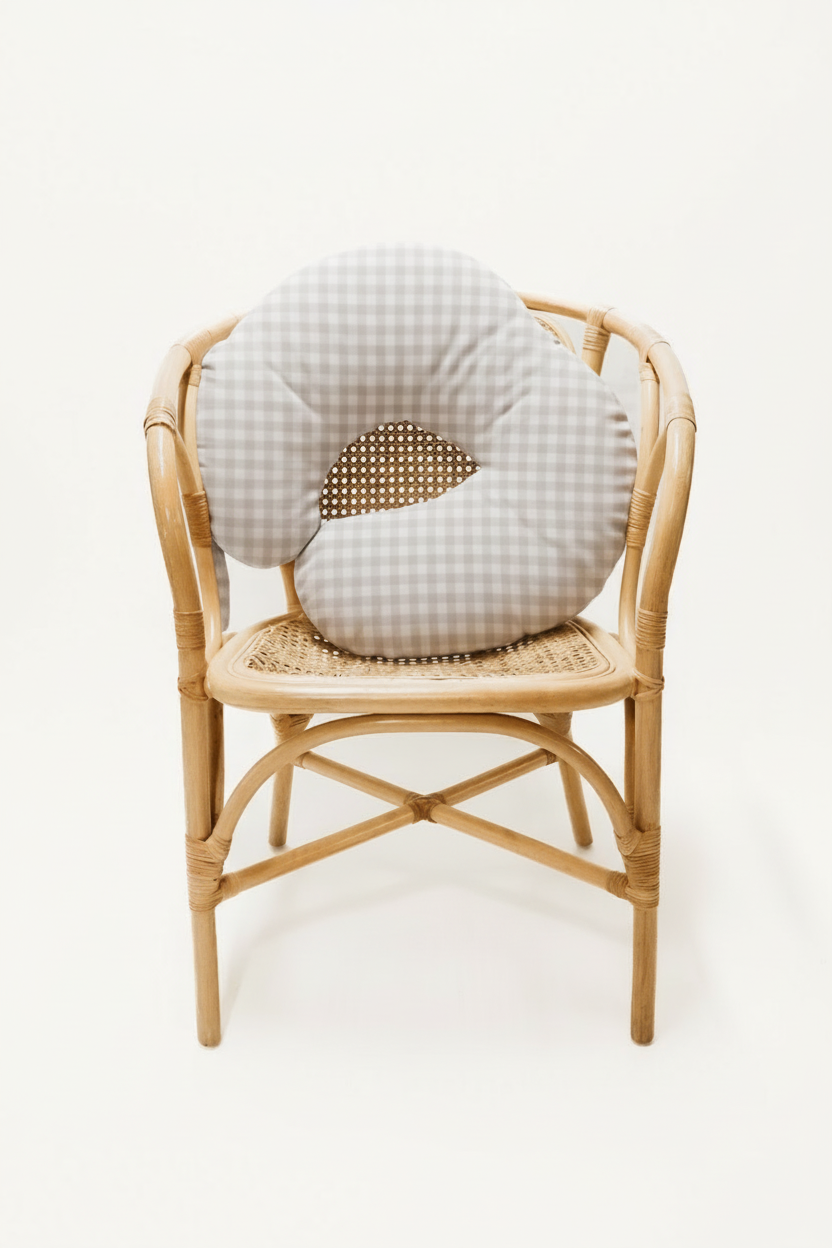 Beige Gingham Nursing Pillow Cover