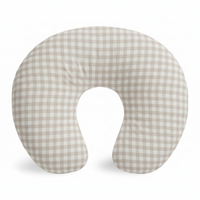 Beige Gingham Nursing Pillow Cover