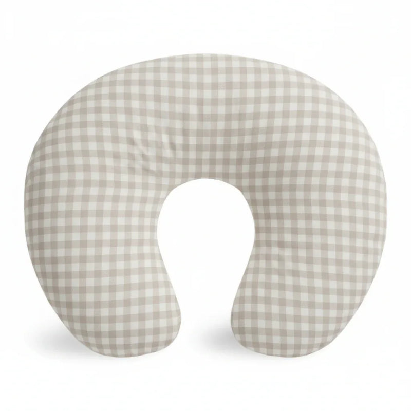 Beige Gingham Nursing Pillow Cover - BIG FRENCHIES