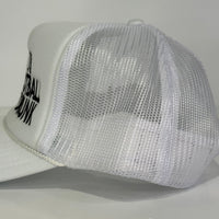 I’m here to watch football and get drunk custom embroidered mesh trucker