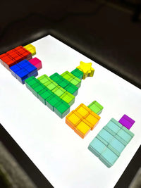 60 Pcs Rainbow Translucent Lucite Cubes Set with Storage Tray - BIG FRENCHIES