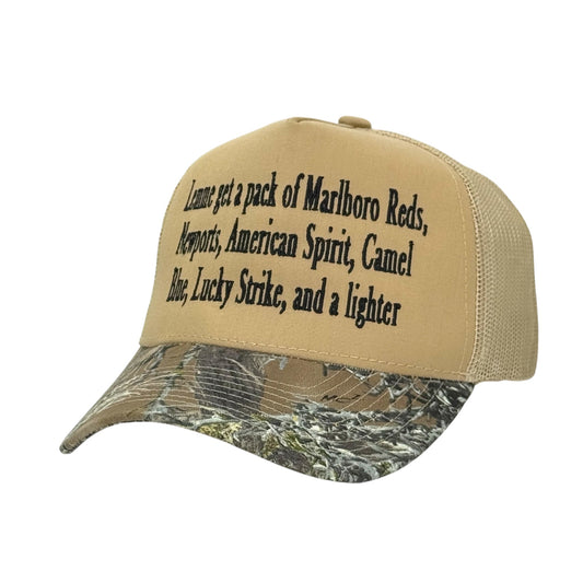 Lemme Get a Pack Camo Trucker Hat Custom Embroidered