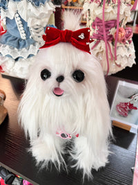 Pet Accessories Velvet Bow Hair Clip with Rhinestone Heart headwear