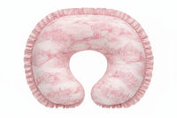 Pink Toile Ruffle Nursing Pillow Cover - BIG FRENCHIES