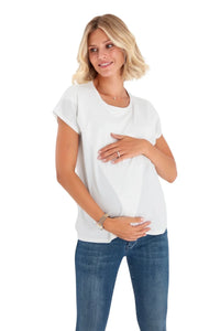 Handy Crossover Short Sleeve Cotton Maternity/Nursing Top - BIG FRENCHIES