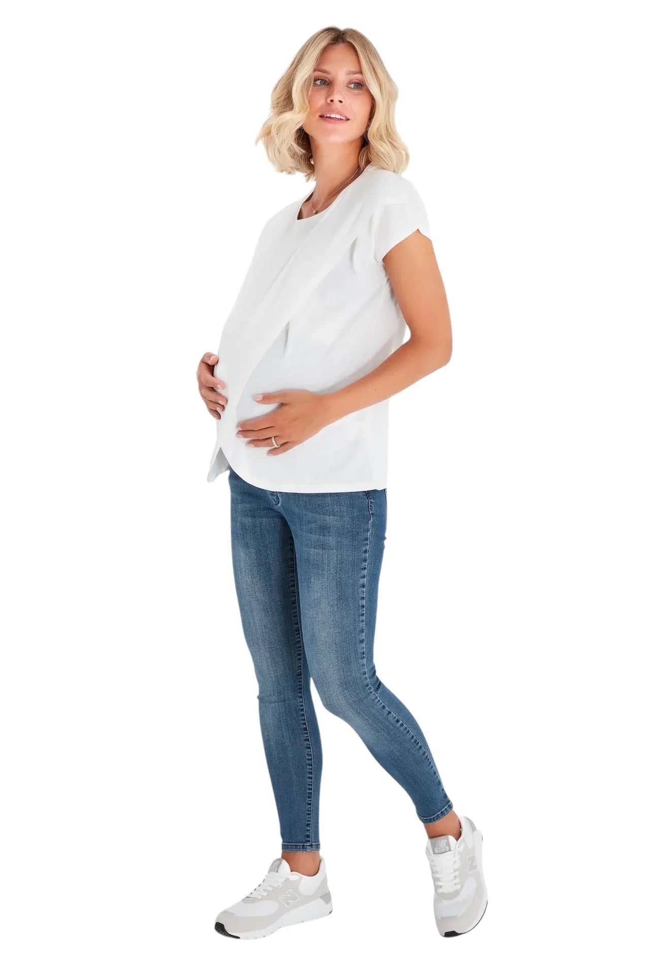 Handy Crossover Short Sleeve Cotton Maternity/Nursing Top - BIG FRENCHIES