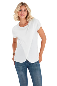 Handy Crossover Short Sleeve Cotton Maternity/Nursing Top - BIG FRENCHIES