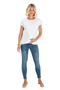 Handy Crossover Short Sleeve Cotton Maternity/Nursing Top - BIG FRENCHIES
