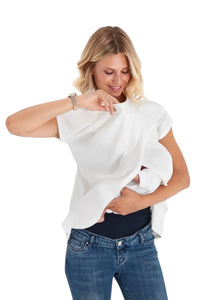 Handy Crossover Short Sleeve Cotton Maternity/Nursing Top - BIG FRENCHIES