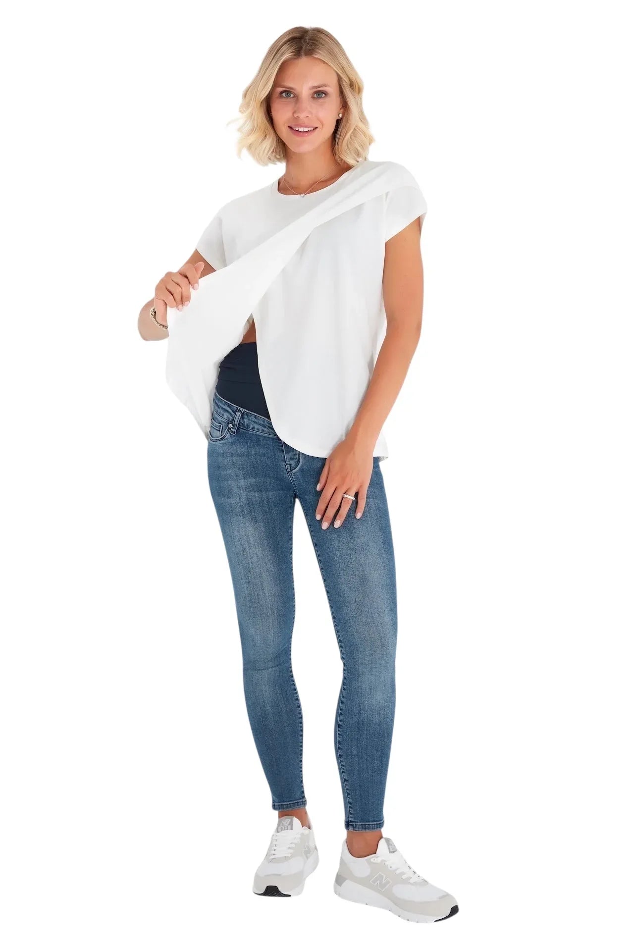 Handy Crossover Short Sleeve Cotton Maternity/Nursing Top - BIG FRENCHIES