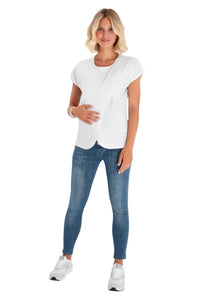 Handy Crossover Short Sleeve Cotton Maternity/Nursing Top - BIG FRENCHIES