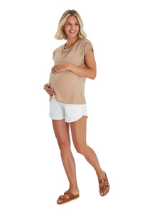 Handy Crossover Short Sleeve Cotton Maternity/Nursing Top - BIG FRENCHIES