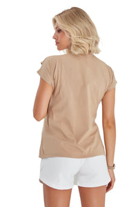 Handy Crossover Short Sleeve Cotton Maternity/Nursing Top - BIG FRENCHIES
